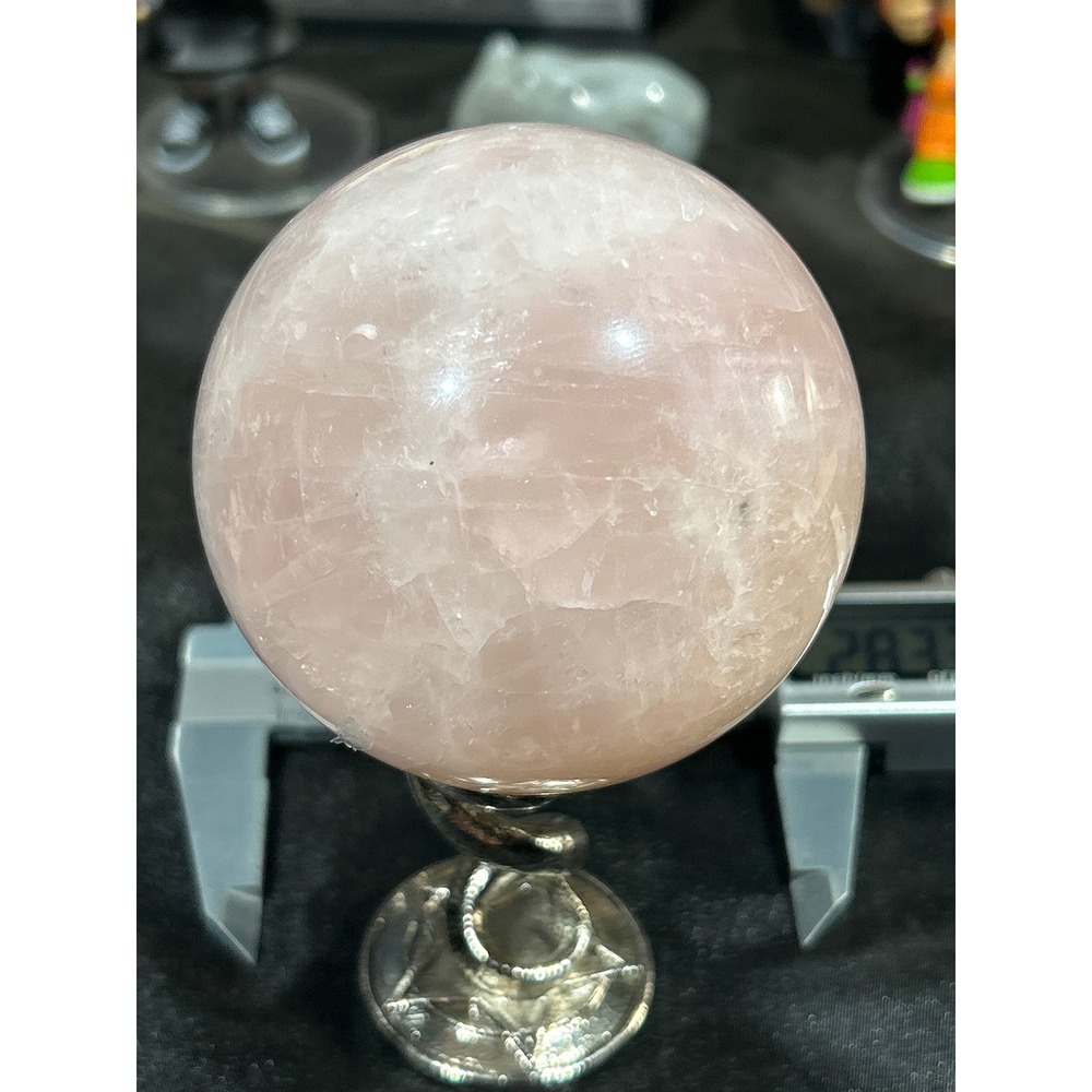 Natural Rose Quartz Crystal Sphere Polished Pink Stone Orb 2.83in 72mm #67